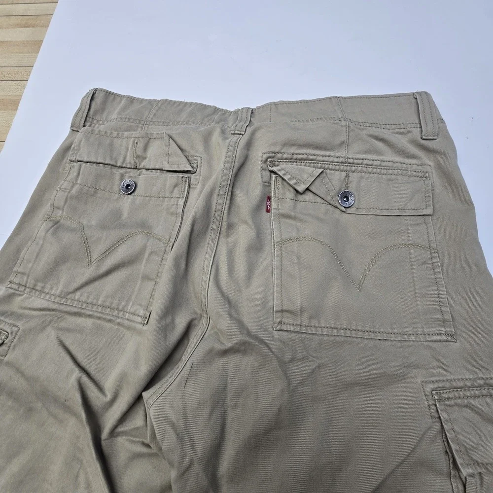 Vintage 2009 Levi's Original Cargo Shorts Mens 34 Beige Khaki 100% Cotton WPL423